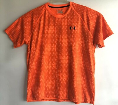 Under Armour Bright Orange Heat Gear Athletic Tee Size L