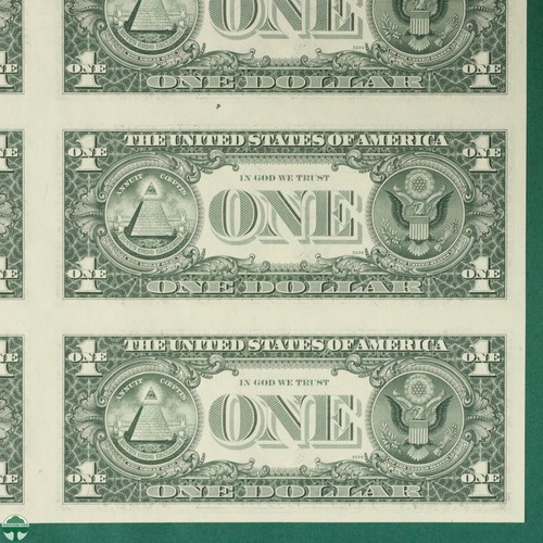 Sheet of 16 - Series of 1981 $1 Federal Reserve Notes - FRB New York - Picture 10 of 10