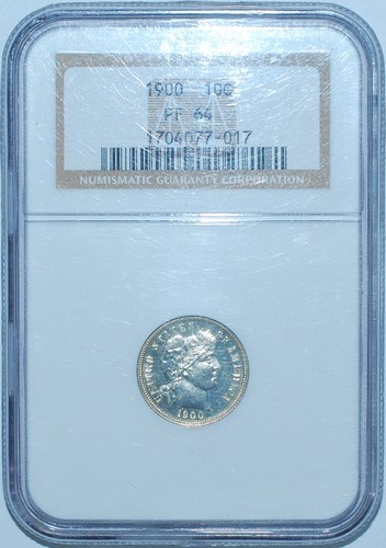 1900 NGC PR64 Proof Strike Barber Dime