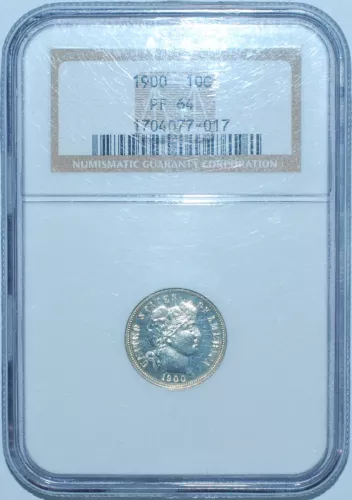 1900 NGC PR64 Proof Strike Barber Dime