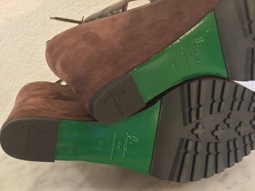 DONALD J PLINER BY LISA Brown Patent Leater Wedge Platform Shoe. Wm Sz 9M.Spain. - Picture 12 of 12