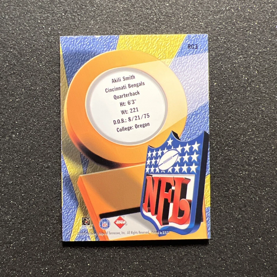 1999 Collectors Edge AKILI SMITH #RG3 Game Gear HOLOGOLD - GAME BALL 1st PLACE B - Image 4 of 4