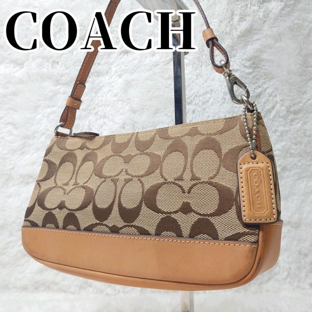 COACH Brown Signature mini pouch