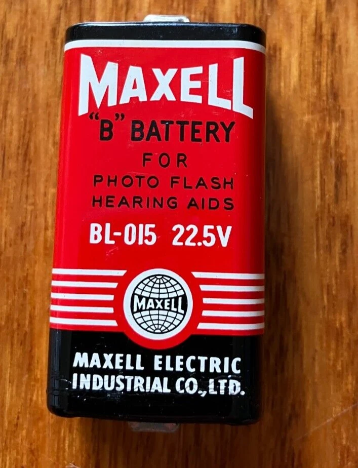 Vintage Maxell B Battery 22.5v Photo Flash & Hearing Aids BL-015 Display Only