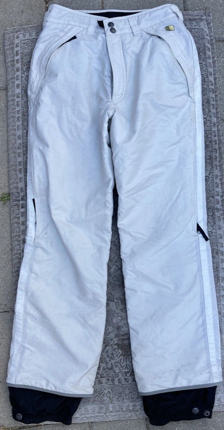 burton snow straight solid button zip ski poly lined stain pants