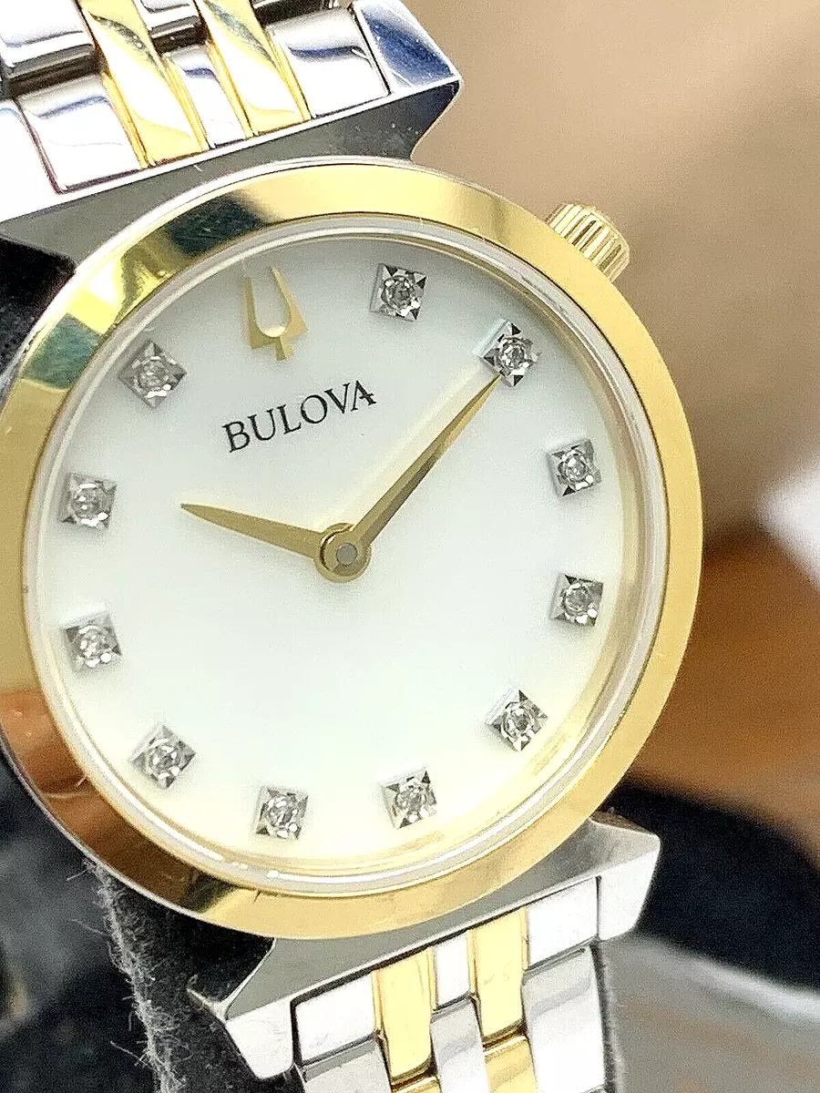 Bulova women's two tone diamond watch cheap