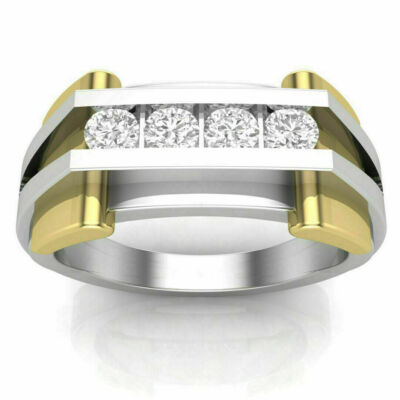 2 Ct Moissanite Men's Wedding Engagement Band Ring Real 925 Sterling Silver