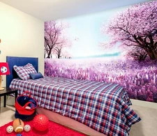 3D Lavender Tree G11722 Wallpaper Wall Murals Removable Self-adhesive Honey