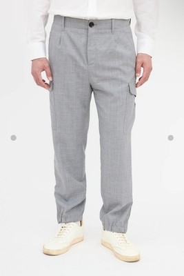 BRUNELLO CUCINELLI Cargo Pants Men IT 52 US 36 Grey 100% Virgin Wool NWOT $1795