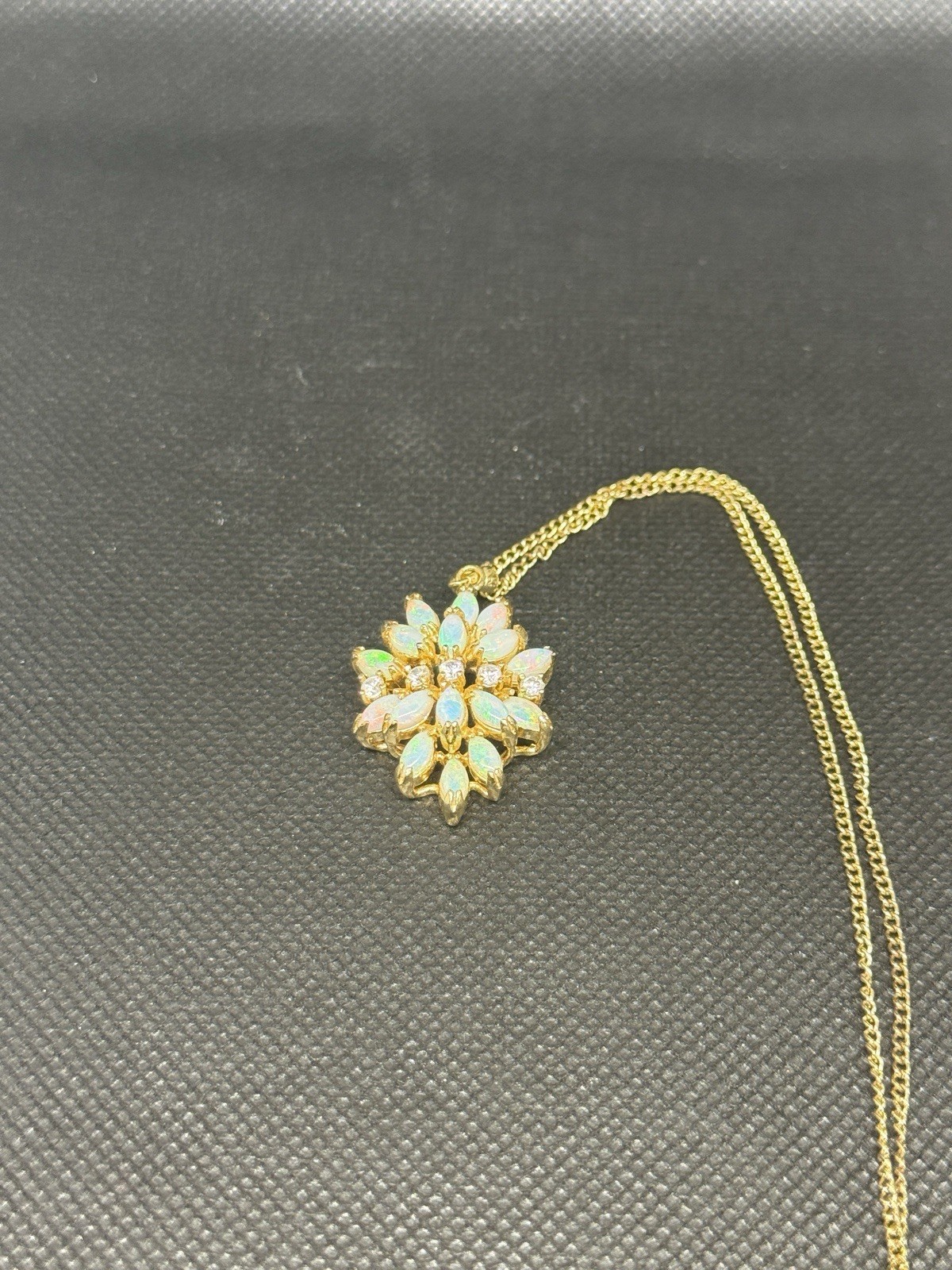 Large Multi-Stone Solid Opal Necklace Sterling Si… - image 4