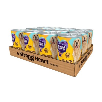 A Strong Heart Wet Dog Food, Beef, Bacon & Cheese Flavor - 13.2 oz Cans (Pack...