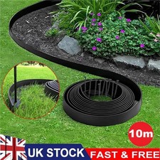 10m Lawn Edge Border With 30 pegs Garden Edging For Paths Drives Flower Grass