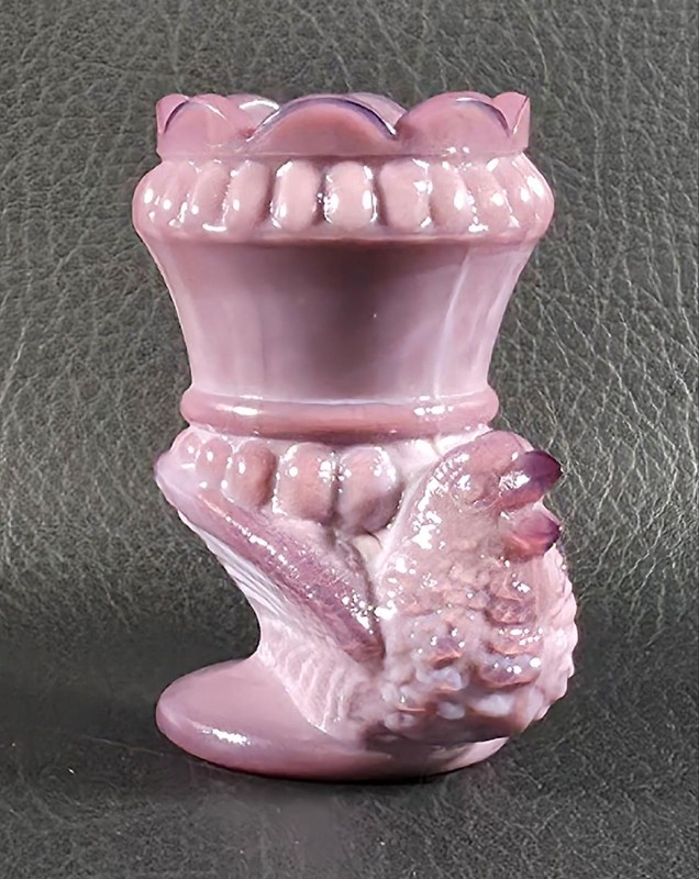 Boyd's Crystal Art Glass BIRD TOOTHPICK HOLDER #3 LAVENDER Purple 3-30-82 NOS
