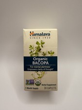 Himalaya Since 1930 Organic Bacopa For Mental Alertness Herbal 30 Caplets - New