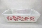 VINTAGE PYREX PINK GOOSEBERRY 1950's RECTANGLE SERVING BOWL 2.5x9×6, 1.5 QUARTS