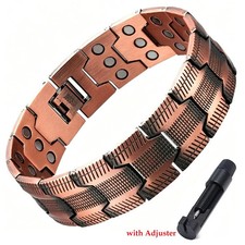 100 Pure Copper Magnetic Bracelet for Men Magnets Adjustable with Sizing Tool