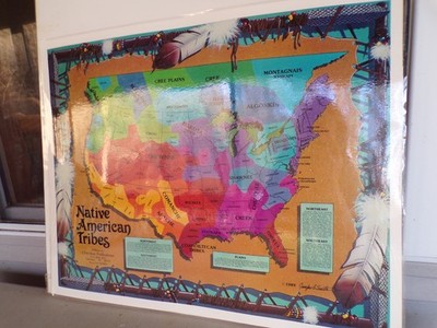 Native American Indian Tribes of the USA 20x16 laminated 1989