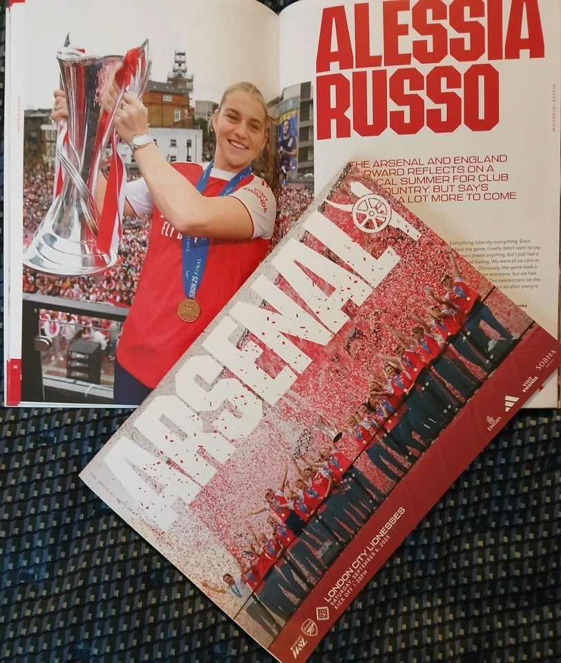 ARSENAL WOMEN v LONDON CITY LIONESSES WSL PROGRAMME 06/09/2025. JUST 2 ITEMS!!! - Image 2 of 3
