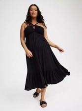 Torrid Halter Midi Dress Knit Black NWT New 2X