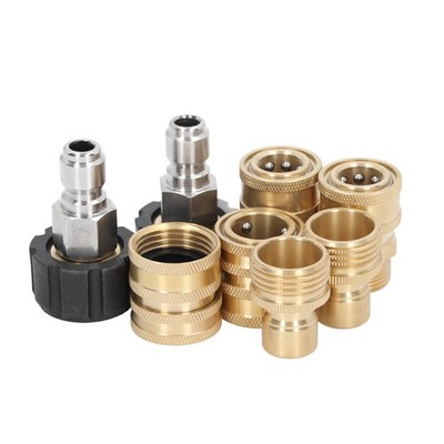   8pcs Pressure Washer Adapter Set Quick Coupler Fittings Metal Quick Connector