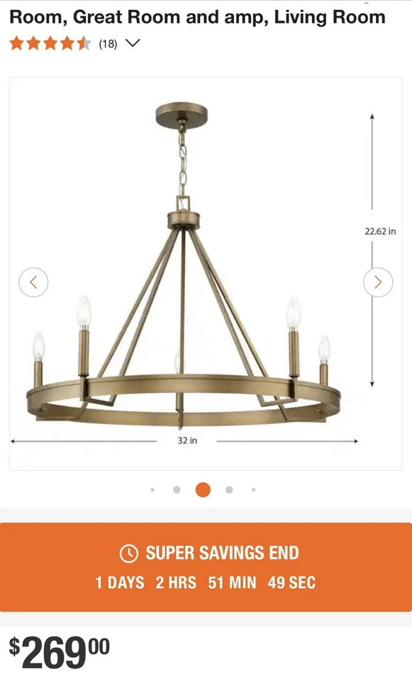 Ales de iluminación Progress con 32 pulgadas Lámpara de araña de bronce de 5 luces para granja Foto 4 de 4