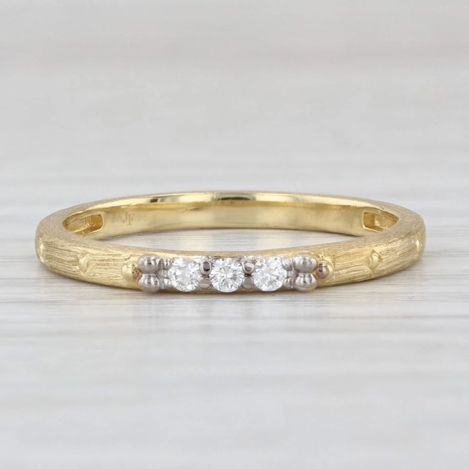 Anillo de diamantes Jude Frances de oro amarillo de 18 k alianza apilable de boda talla 7,5 Foto 2 de 4