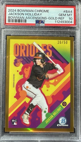 2024 Bowman Chrome Ascensions GOLD Refractor Jackson Holliday /50 PSA 10 (RC)