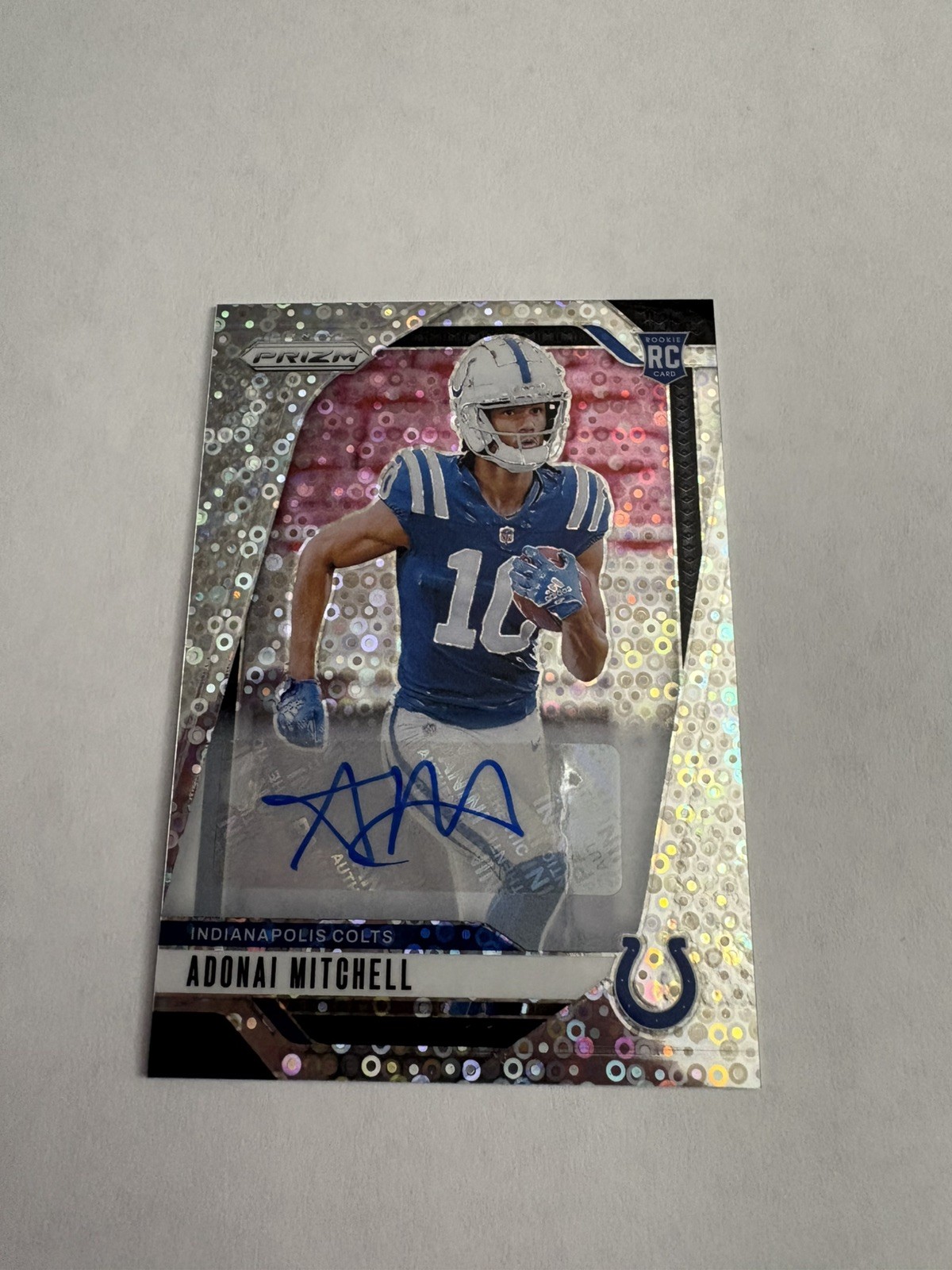Adonai Mitchell 2024 Panini Prizm #303 No Huddle Auto Rookie RC