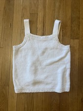 Banana Republic Crochet-Knit Sweater Tank in Bright Ivory