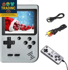 Portable Retro Gaming Console, 3.0 Inch Screen, 400 Classic Games (Grey)
