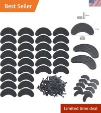 30PCS Heel Plates Black Heel Taps Rubber Tips Sole Repair Pad Replacement wit...