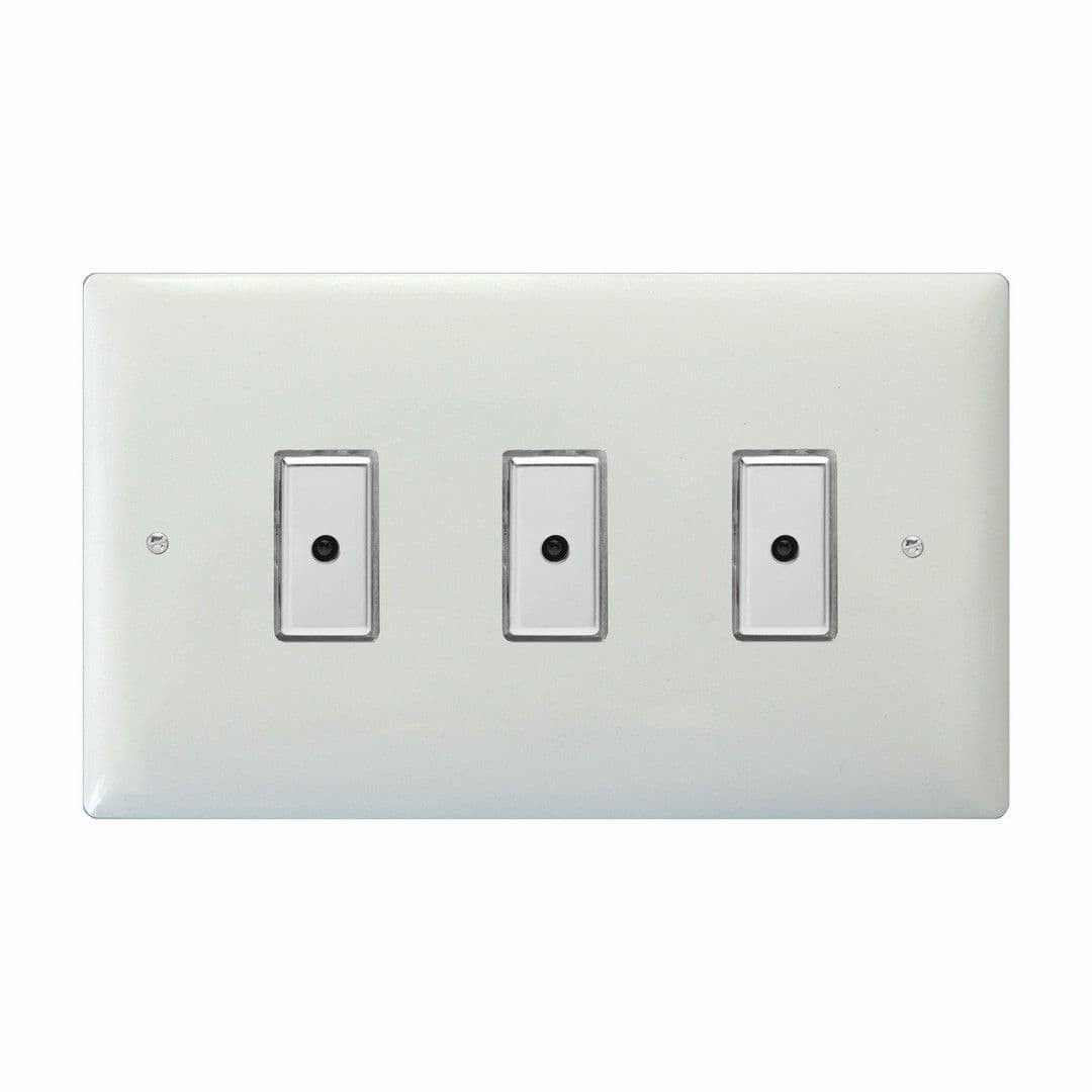 Varilight JOE103C Value White 3 Gang Multi-Way Touch Master LED Dimmer 100W