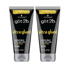 2x Got2b Ultra Glued Invincible Styling Gel - Non-Sticky Crazy Hold Hair Gel 6oz