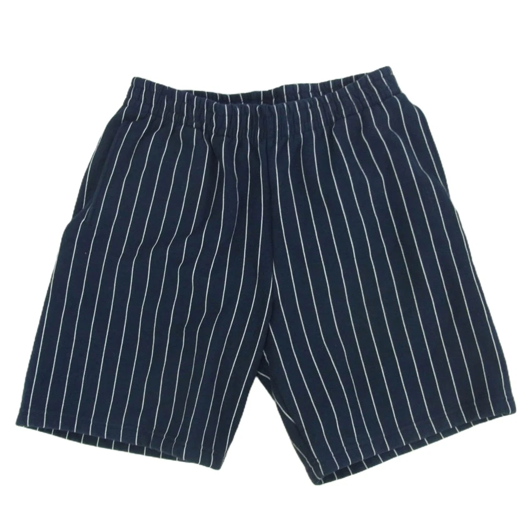 Supreme 24SS sweat à rayures short de survêtement demi pantalon bleu marine M utilisé LIFE 0
