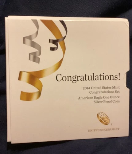 2014 W US Mint Proof American Silver Eagle Congradulations Set in OGP