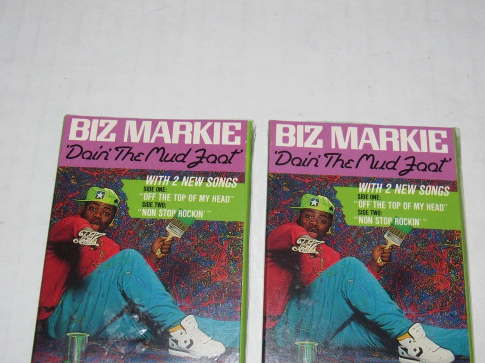 Lot 2 Biz Markie Doin The Mud Foot Converse Sneaker Cassette Single Tape Sealed - Image 2 of 4