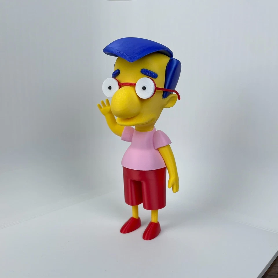 Figura de juguete impresa en 3D Milhouse de Los Simpson divertido regalo de nostalgia Akward Foto 2 de 4