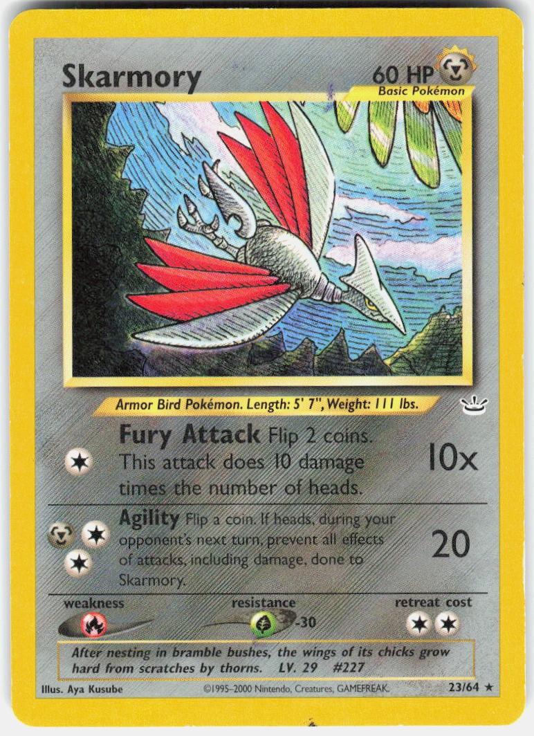 Skarmory 23/64 Rare Neo Revelation Pokemon Unlimited HP