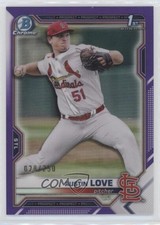 2021 Bowman Draft Chrome Purple Refractor 28/250 Austin Love #BDC-164 02v4
