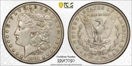 1901-S $1 Silver Morgan Dollar PCGS XF Detail Harshly Cleaned #7050