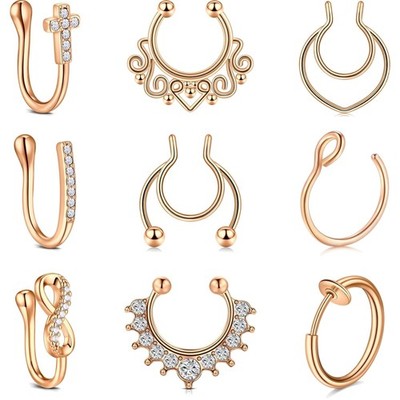 Hochwertiges Piercing Schmuckset: 9 Stück, Edelstahl, Allergiefrei, Rostfrei