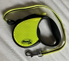Flexi Neon Yellow Retractable 16ft long Nylon Dog Leash Medium up to 44lbs/20kg