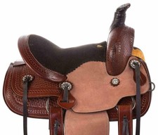 WILDRACE Premium Western Leather Horse Saddle Suede Seat