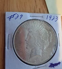 1923 PEACE SILVER DOLLAR Good Condition  'D'
