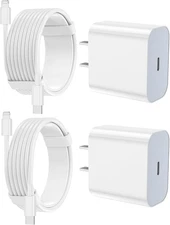 iPhone USB-C Fast Charging Kit 2 Wall Blocks 6FT and 1FT Cables
