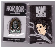 Lot of 2 They Live Obey John Carpenter Bam! & Jeff Goldblum The Fly Enamel Pins
