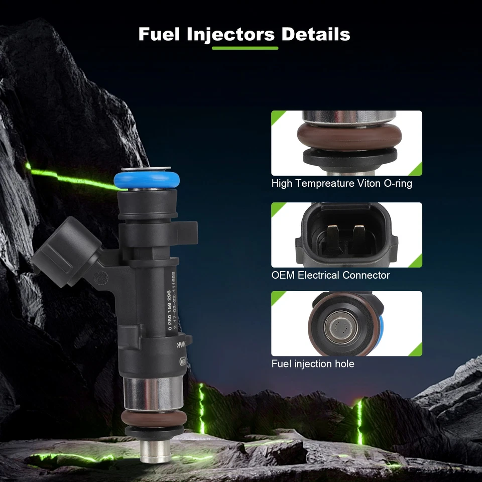 Inyectores de combustible 4 piezas para Nissan Sentra 1,8 L 2013 2013 2014-2019 166003RC0A Foto 2 de 4