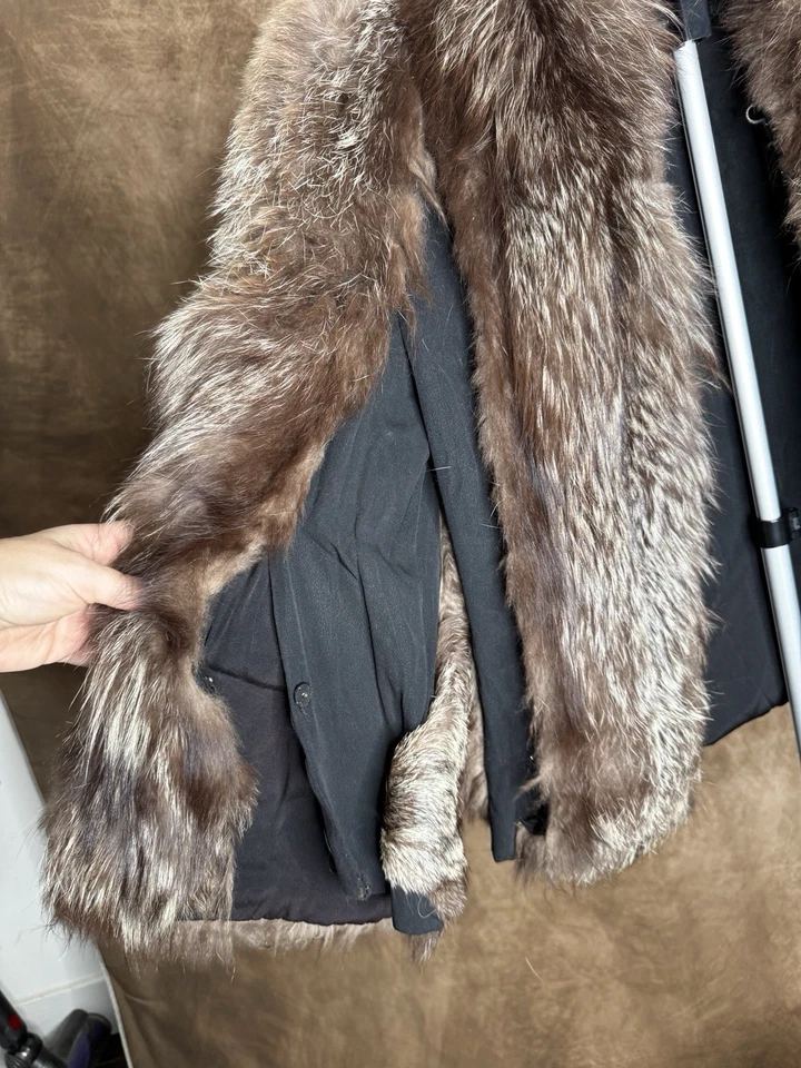 Винтажный реальный мех короткая куртка 1960-х мод качели пальто  - Изображение 3 из 4