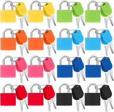 16PCS Small Luggage Padlocks with Keys Multicolor Mini Travel Locks