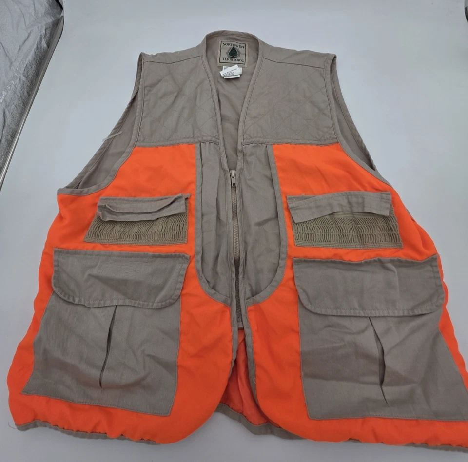 2 🦆 Vintage Bird Hunting Shotgun Vest Brown & Gray/Orange🦆Kmart & NW Territory - Image 2 of 4